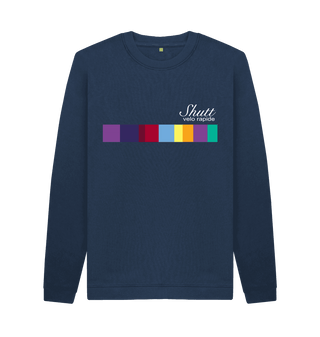 Navy Blue Printed Sweater Front