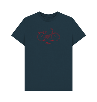 Denim Blue Scribble Bike T-Shirt