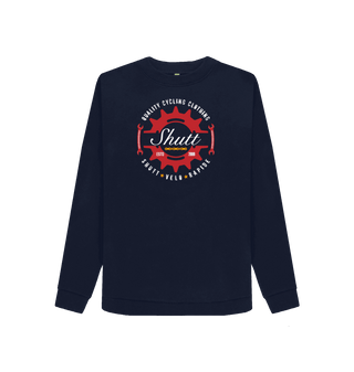 Navy Blue Printed Sweater Front