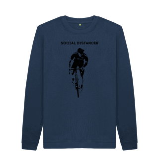 Navy Blue Printed Sweater Front