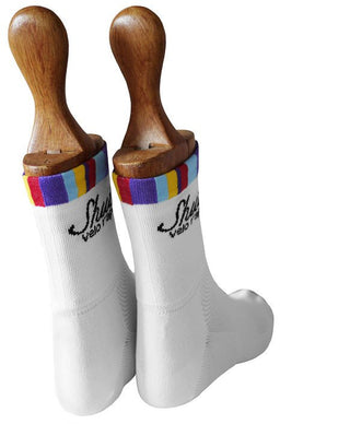 White Signature Cycling Socks 9cm